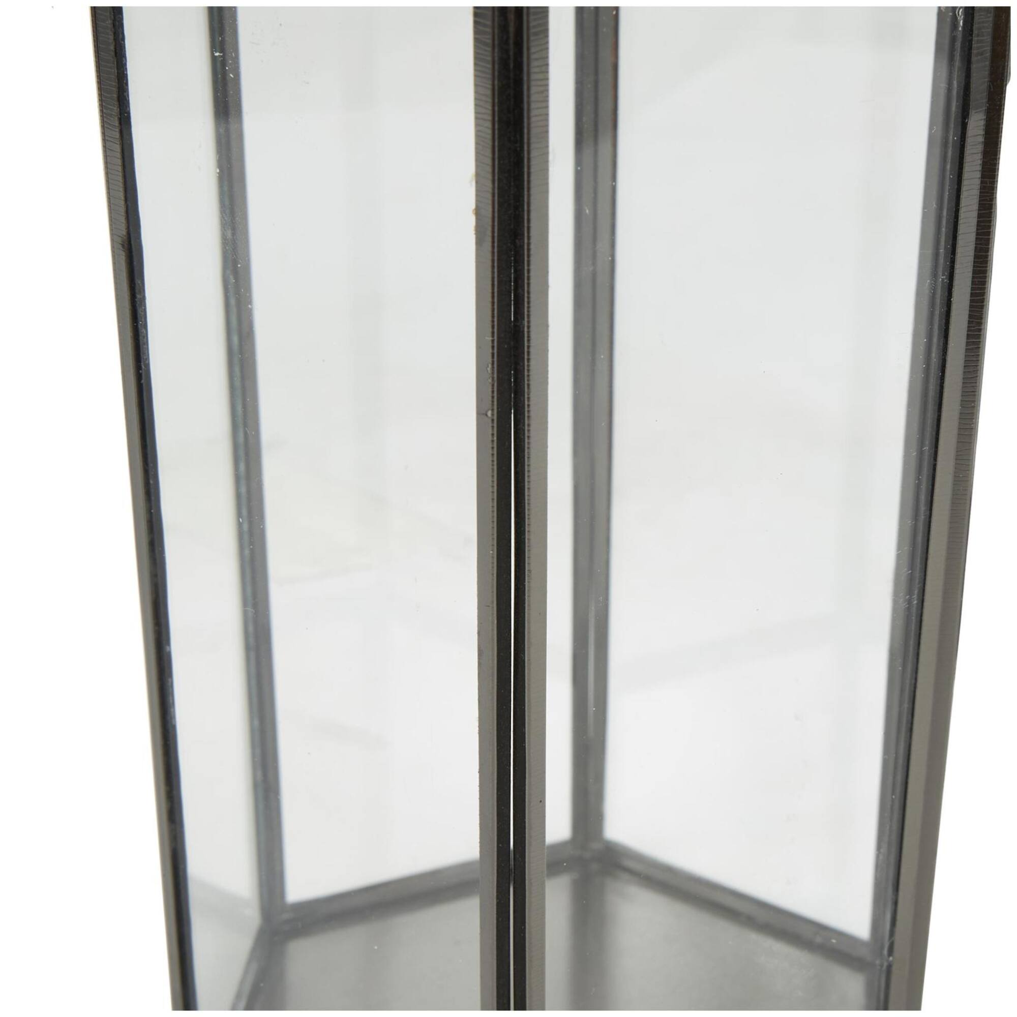 CosmoLiving by Cosmopolitan Clear Hexagon Metal Candle Lantern Set